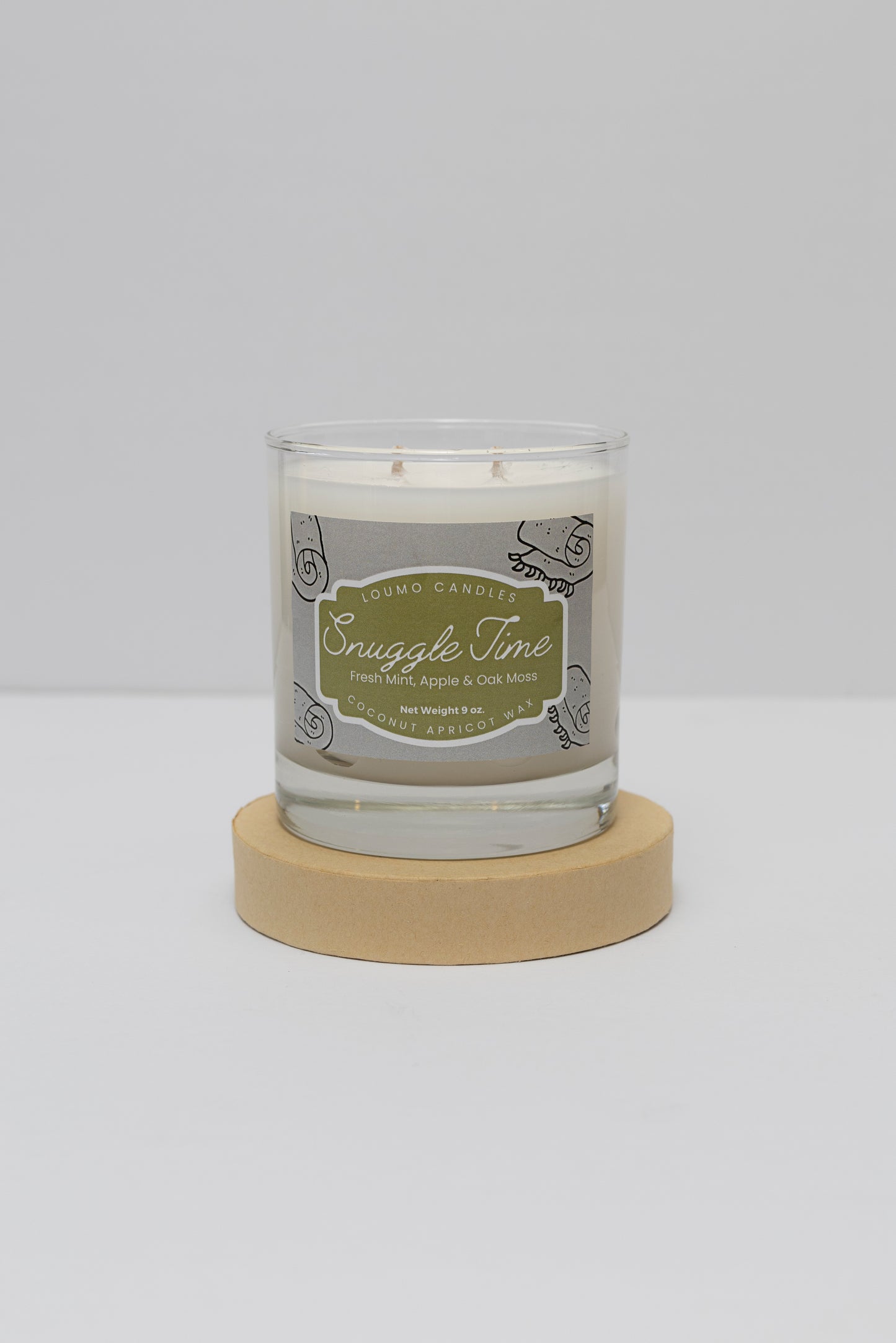 Fall Candle - 8 oz. - Snuggle Time - Fresh Mint, Apple & Oak Moss